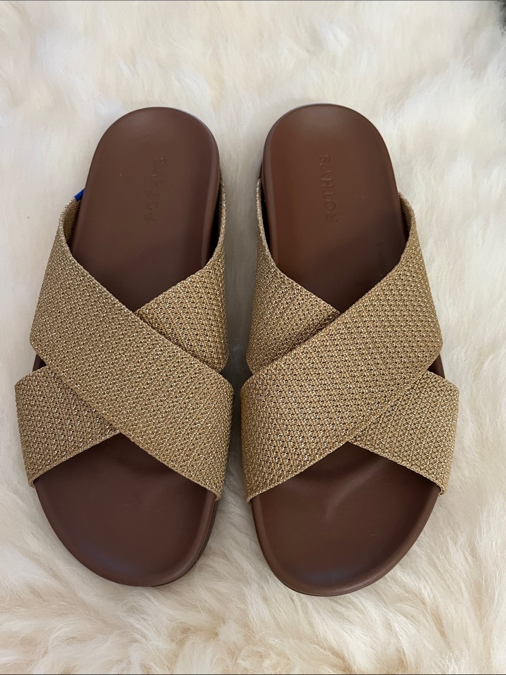 NWT Rothy's The Weekend Slide Golden Sun